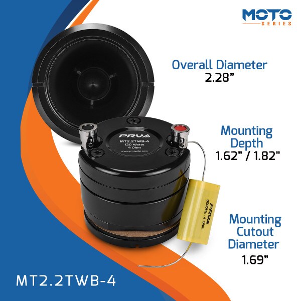 Main product image for PRV Audio MT2.2TWB-4 Moto Series 2.25" Short Horn Black Tweeter 4 Ohm267-8048
